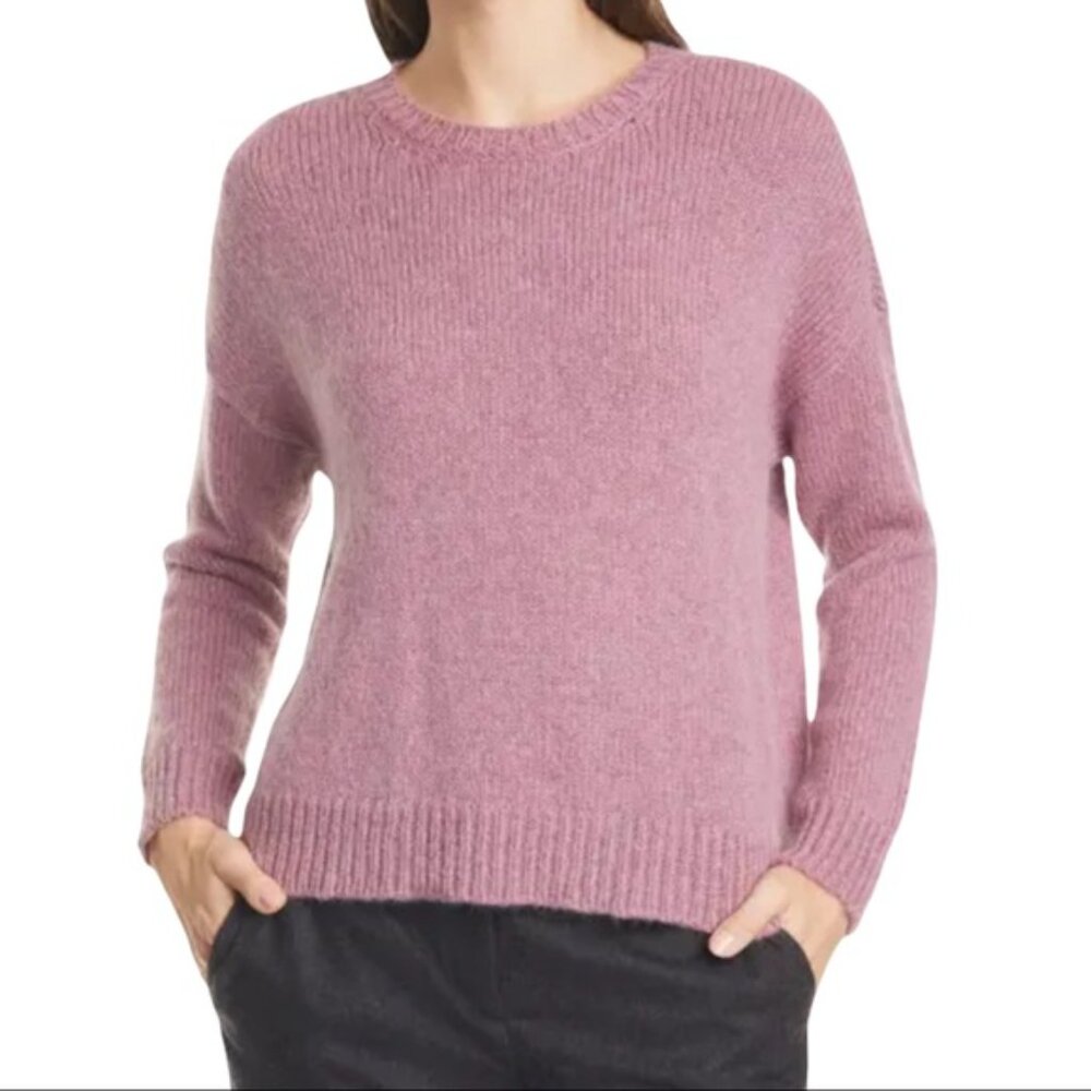 Eileen Fisher - Airspun Wool Mohair Blend Crewneck Sweater | Sachet Pink | Large